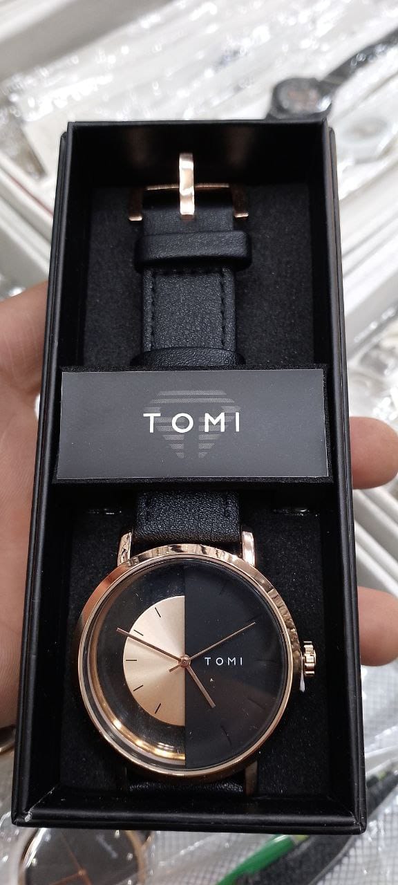 TOMI T-080 Unisex Watch Half Transparent Leather Strap